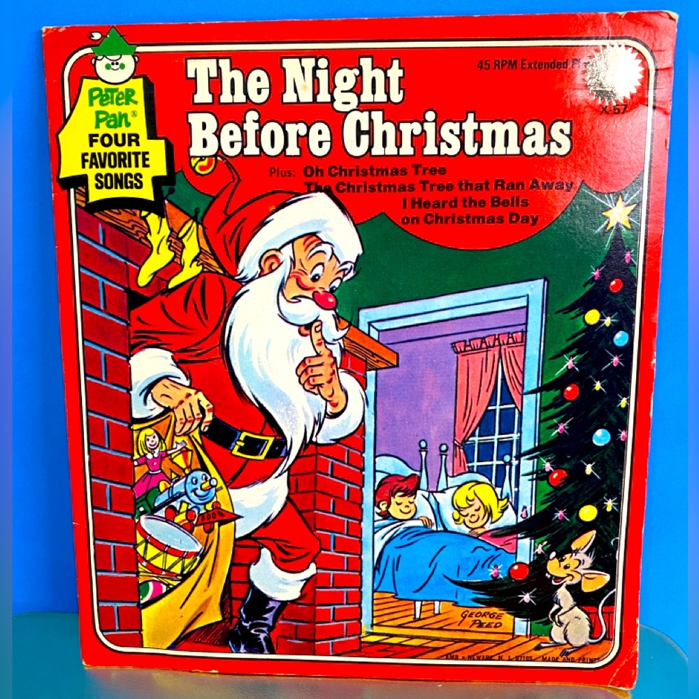 Vintage The Night Before Christmas Vinyl Peter Pan Record 45 RPM Extended Play
